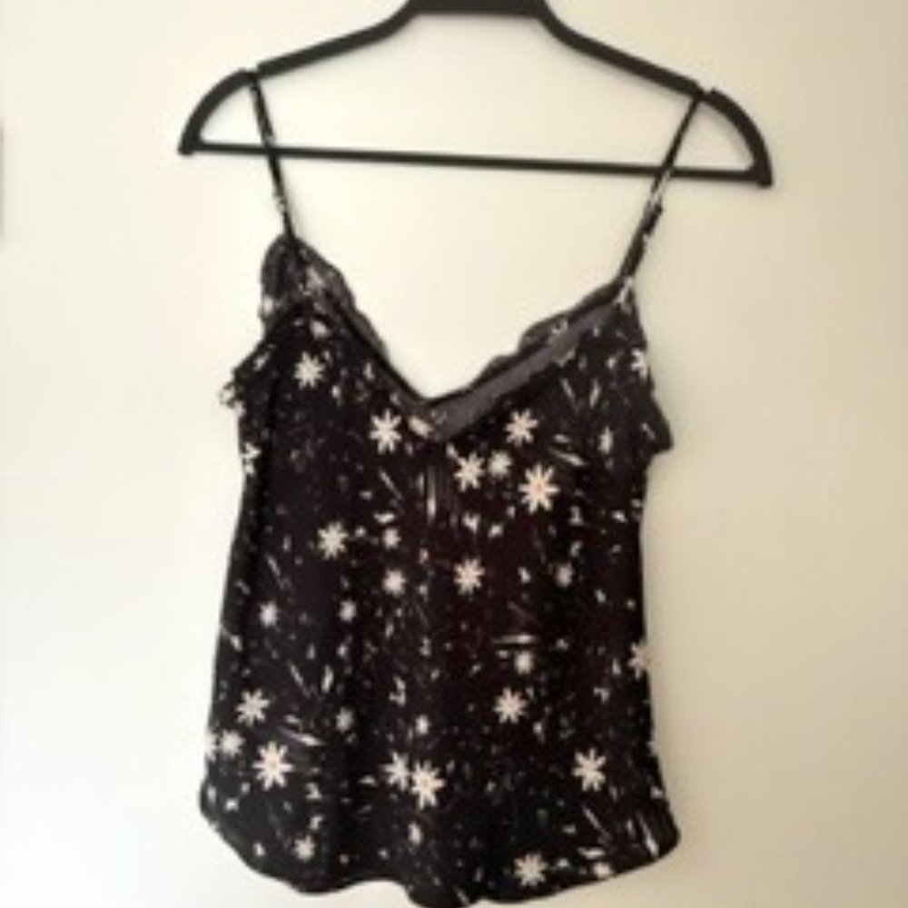Black and White Silk Tank Top